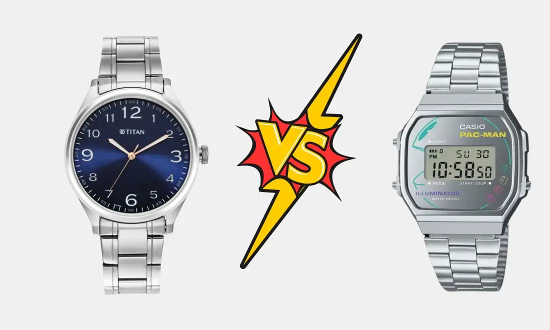 Điểm khác của đồng hồ Digital và đồng hồ Analog là gì? Đó là sự khác biệt về màn hình hiển thị giờ, độ chính xác, nguồn năng lượng,...